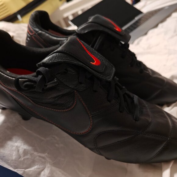 Nike Premier Kangaroo Leather II FG Black Soccer Cleats  Size 12, Black/Red main image 4
